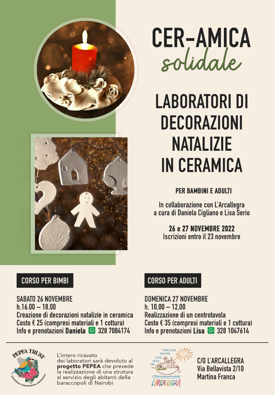 Creazione di decorazioni natalizie in ceramica